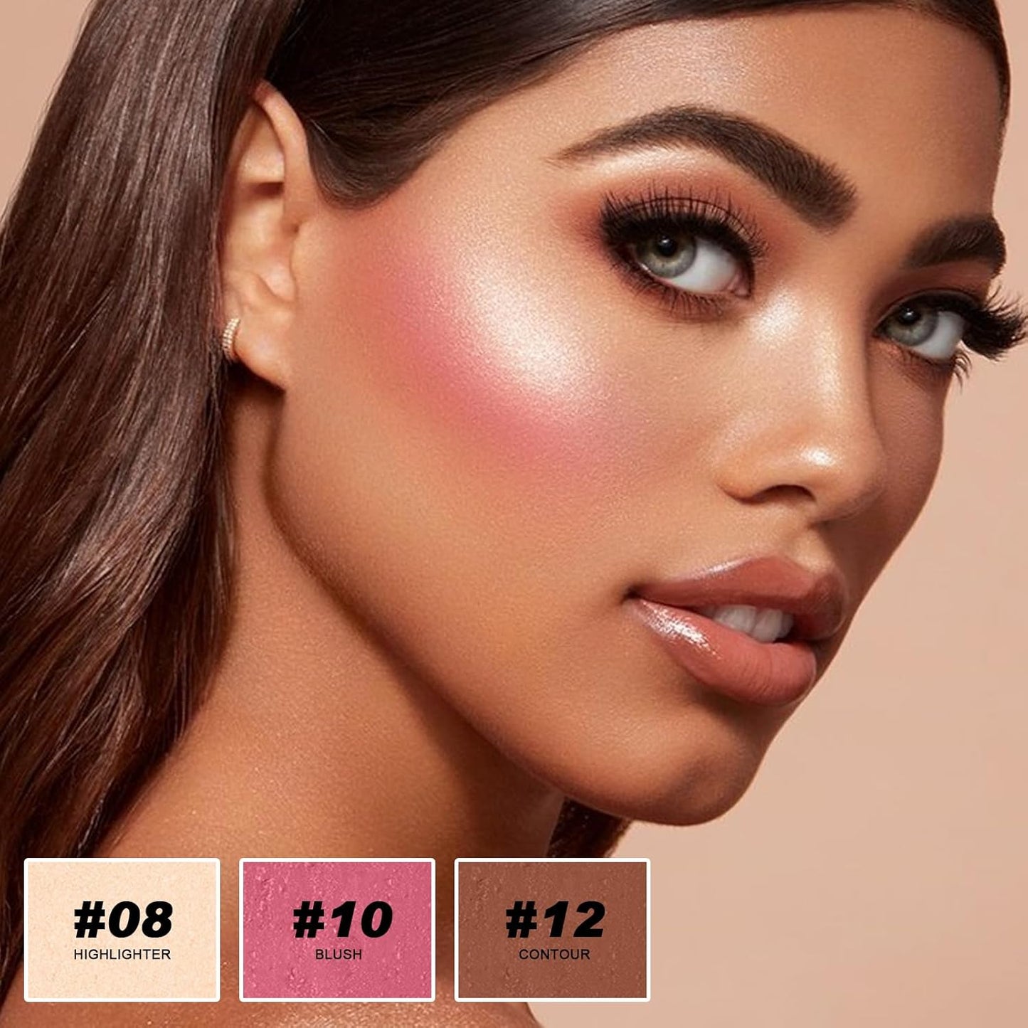 3 Colors Cream Contour Stick, Shades with Highlighter Stick,Blush Stick and Bronzer Contour Stick for Sculpt the Cheeks,Long Lasting,Waterproof,Matte & Dewy Finish for Women (LIGHT FAIR(8+10+12))-Velvo Beauty