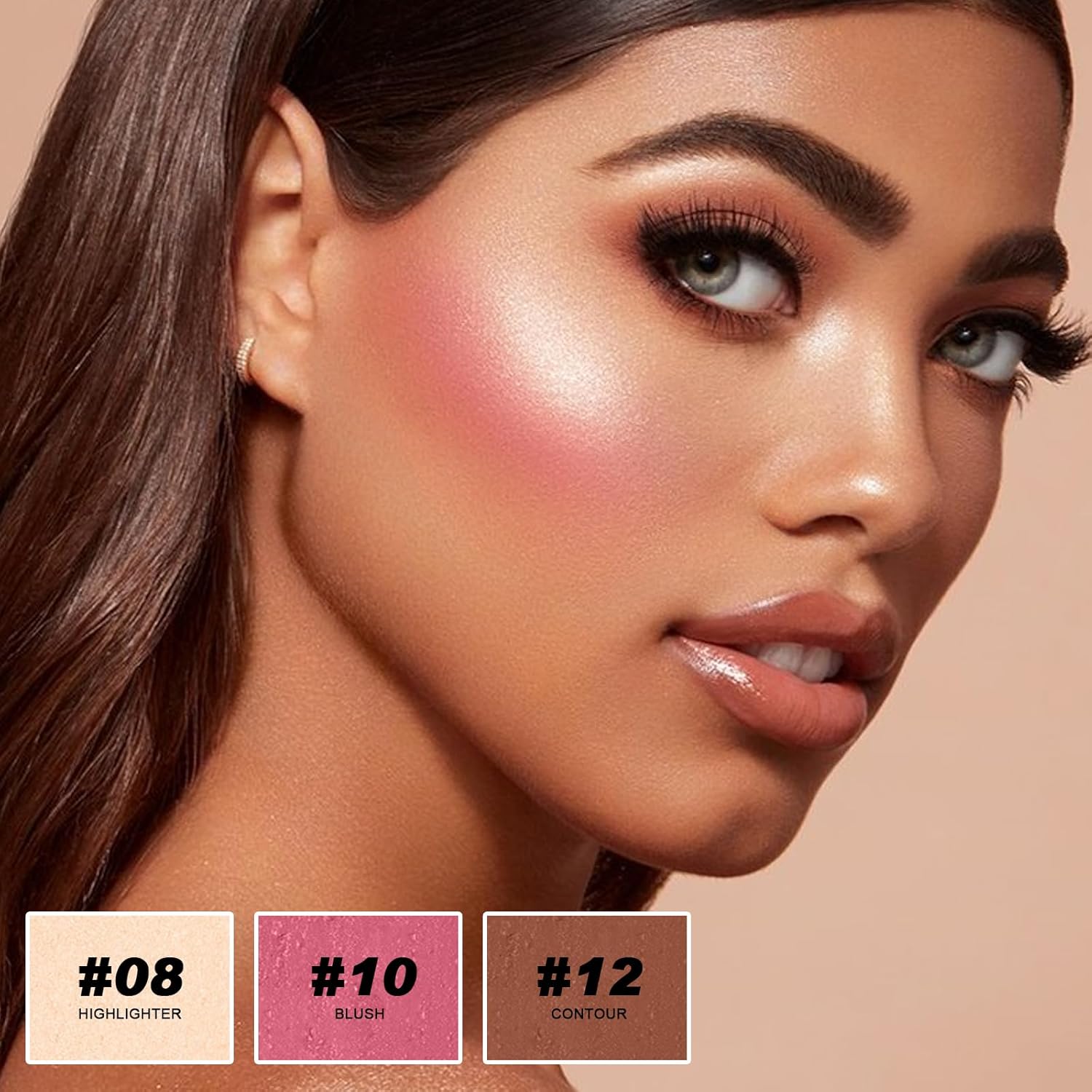 3 Colors Cream Contour Stick, Shades with Highlighter Stick,Blush Stick and Bronzer Contour Stick for Sculpt the Cheeks,Long Lasting,Waterproof,Matte & Dewy Finish for Women (LIGHT FAIR(8+10+12))-Velvo Beauty