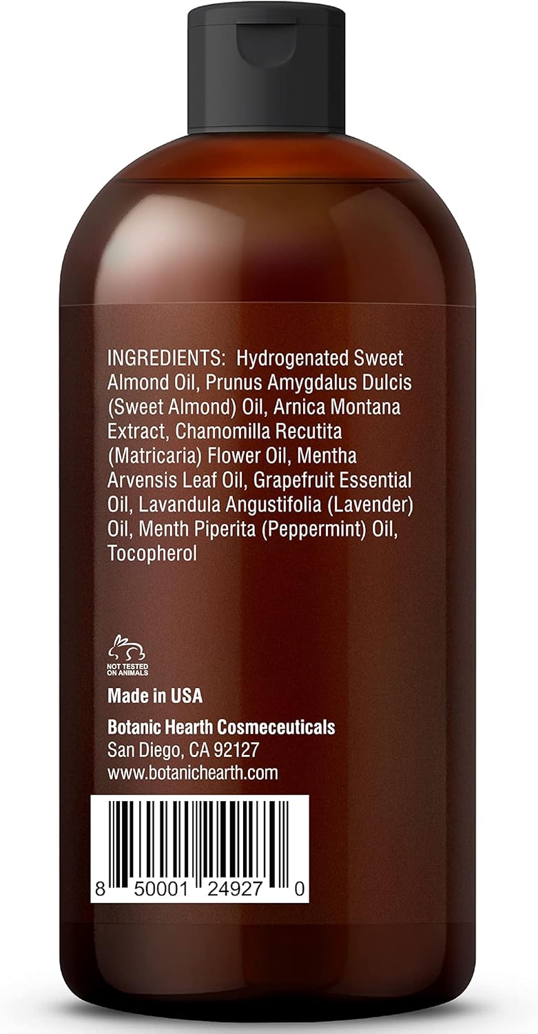 Botanic Hearth Sore Muscle Massage Oil | with Arnica Montana Extract and Essential Oils | Warming and Relaxing | Soothes Tired Sore Muscles and Joints, 8 Fl Oz-Velvo Beauty
