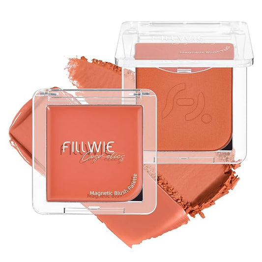 Blush Palette Duo – Cream & Powder Blush Set in Orange Brown, Long-Wearing & Moisturizing, Easy to Blend, Radiant Coverage for Cheeks, Eyes & Lips, Magnetic Palette Compatible (2Pack,Pumpkin Spice)-Velvo Beauty