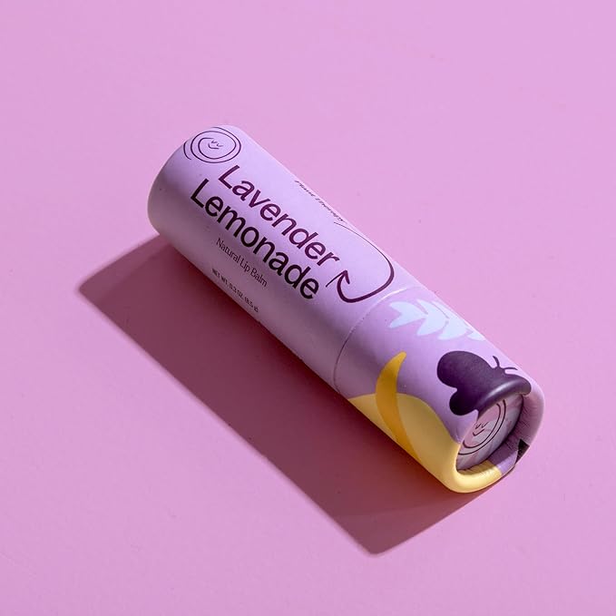 Plant Therapy Lavender Lemonade Natural Lip Balm 0.3 oz (8.5 g) Simple, Natural Ingredients & Packaged in Eco-Friendly Recyclable Cardboard-Velvo Beauty