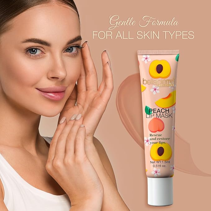 bellapierre Cosmetics Peach Lip Mask | Lip Plumping Mask with Hyaluronic Acid | Moisturizing Lip Balm for Daily Use-Velvo Beauty