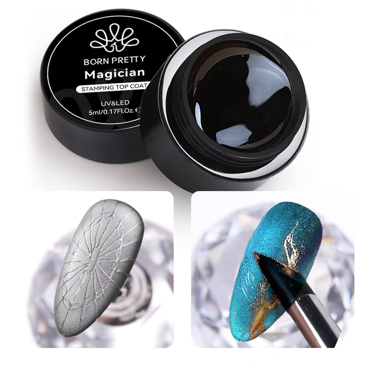 Born Pretty Magician Stamping Top Gel, Nail Stamping Gel Polish, Nail Art Stamping Gel, Nail Stamp for Nail Art Design-Velvo Beauty
