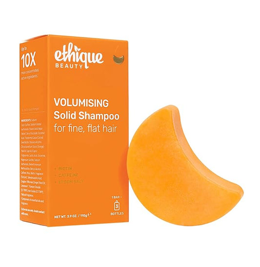 Ethique Volumizing Shampoo Bar with Biotin for thin, fine hair - Plastic-Free, Vegan, Cruelty-Free, 3.88 oz - Formerly Sweet & Spicy - Formerly Sweet & Spicy-Velvo Beauty