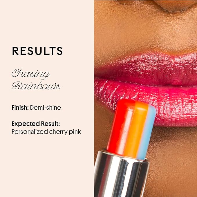 Winky Lux Rainbow Tri-Color Tinted Lip Balm – Hydrating Lip Care with Jojoba Oil & Vitamin E, Sheer Pink Tint, Moisturizes and Softens Dry Lips-Velvo Beauty