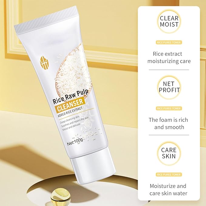 Rice Skin Care Sets, 5Pcs Face Care Set for Women, Moisturize Skin, Smooth Wrinkles & Fine Lines, Improve Skin, Hydrating Skin Care Routine Set with Rice Extract Face Serum, Mask, Cleanser, Eye Cream-Velvo Beauty