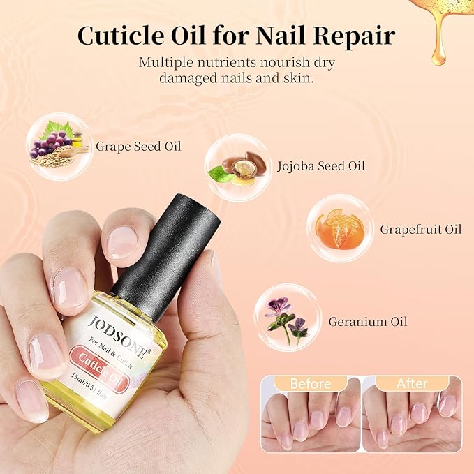 JODSONE Gel Nail Polish Remover Kit - Set with 15ml Gel Nail Polish Remover, Cuticle Oil and Latex Tape, and Complete Remover Manicure Tool Set, No Soaking-Velvo Beauty