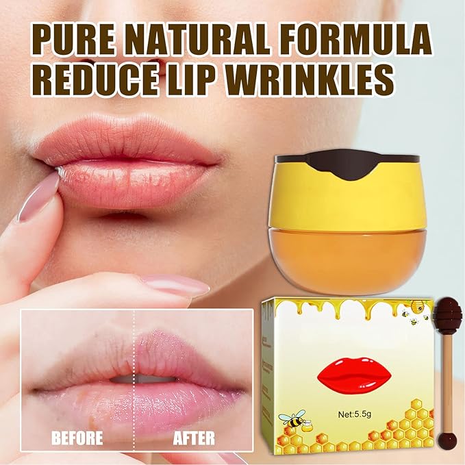 Lip Sleeping , 2PCS Lip Balm Honey Pot, Propolis Moisturizing Honey Lip Lip Balm, Hydrating & Prevention Dry and Cracked Lip Scrubs Exfoliator-Velvo Beauty