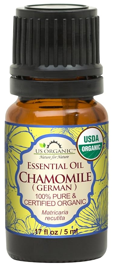 US Organic 100% Pure Blue Chamomile (German) Essential Oil - USDA Certified Organic, Steam Distilled - W/Euro Dropper (More Size Variations Available) (5 ml / 1/6 fl oz)-Velvo Beauty