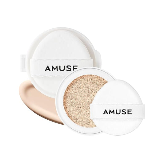 Amuse SEOUL Ceramic Skin Perfector Cushion Foundation Refill | Long-lasting, Lightweight, Semi-matte, Flawless Coverage, Hypoallergenic, Korean Beauty, Vegan(15g / 0.52 oz.) ([Refill] 1.5 NATURAL)-Velvo Beauty