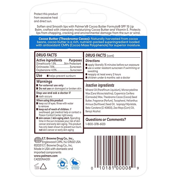 Palmer's Cocoa Butter Formula Lip Balm 0.15 oz (Pack of 2)-Velvo Beauty