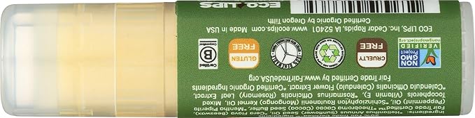 Eco Lips Organic Mongo Kiss Peppermint Lip Balm, USDA Certified Organic, 0.25 Ounce (Pack of 15)-Velvo Beauty