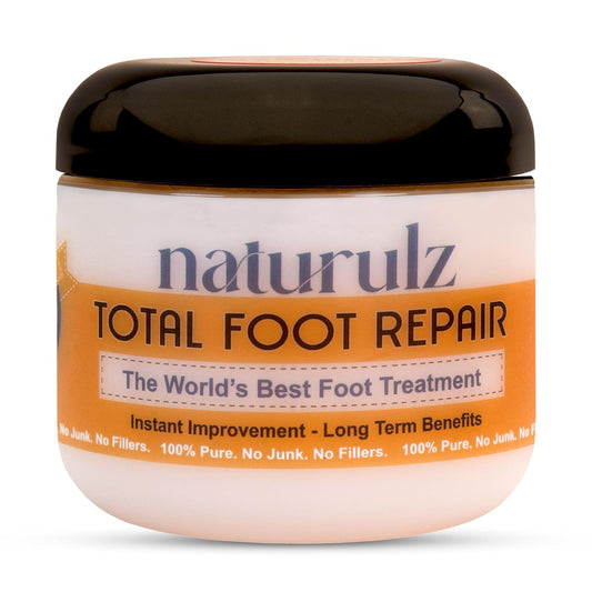 Naturulz Total Foot Repair 4oz – No Junk Foot Cream for Dry, Rough Skin & Cracked Heels, Lightweight & Compact Moisturizer for Feet, Knees, Elbows & Hands, Softens, Repairs & Smooths Cracked Skin-Velvo Beauty