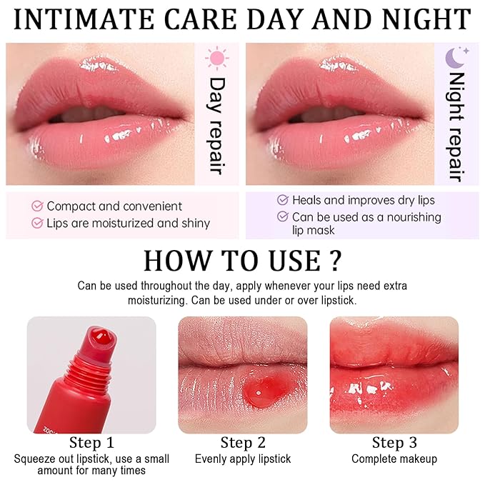 Lip Butter Balm, Day/Night Hydrating Lip Mask, Moisturizing Lip Balm Butter, Ultra-Nourishing Lip Care Moisturizer, Lip Butter Gloss Shine Lip Glow Oil Makeup#4 Poppy-Velvo Beauty