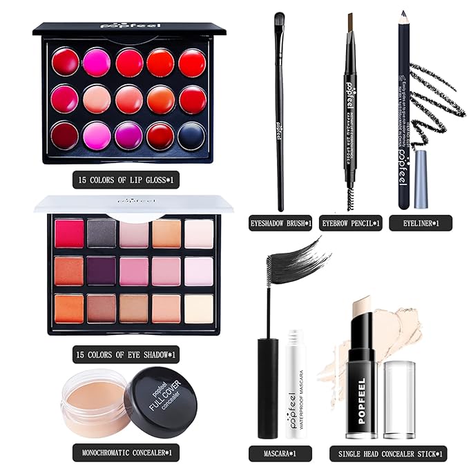 Maquillaje, Makeup gift, Professional make up set for teenage girls 13-15, All in one makeup kit for women full kit, Cosmetics teenagers, Makeup palette(8PCS)-Velvo Beauty
