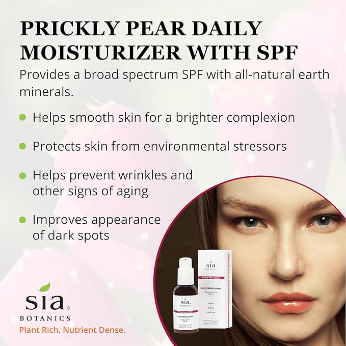 Prickly Pear Daily Facial Moisturizer - SPF 30 (59ml/2oz Pump Bottle) | Face Sunscreen w/Prickly Pear, Sweet Orange, Lavender | Natural, Clean, Botanical Skincare for Women-Velvo Beauty