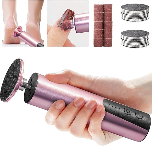 Electric Callus Remover,CHNYNJN Foot File Grinder Tool with Speed Controller and 20pcs Replacement Sandpaper and 10 Sand Rings Disk for Men Women Dead Dry Crack Skin Calluses-Velvo Beauty