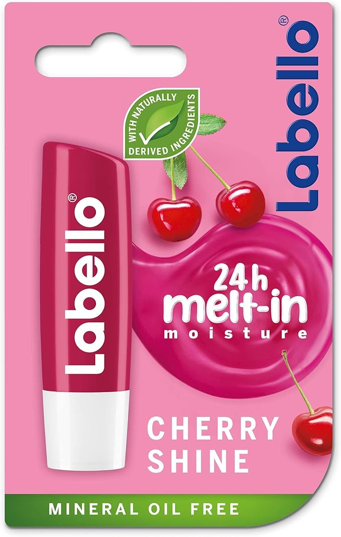 3 LABELLO CHERRY FRUITY SHINE LIP BALM STICK CARE BEAUTY SOFT SMOOTH SPF 10 NEW-Velvo Beauty