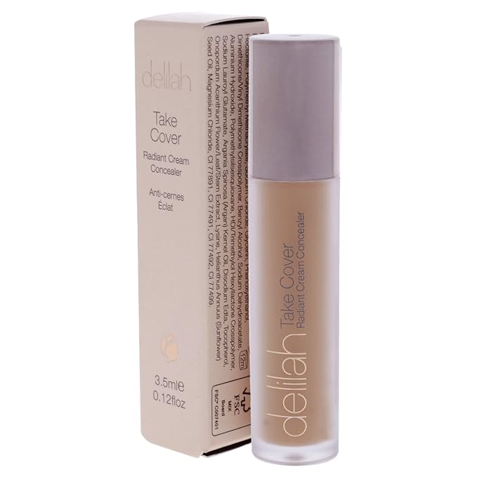 delilah - Take Cover Radiant Cream Concealer - Chashmere - Blendable, Hydrating, Long-Lasting, Light Reflecting, Imperfections Corrector - Enriched with Vitamin E - Medium to Full Coverage - 0.12 Oz-Velvo Beauty