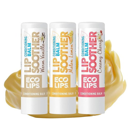 Conditioning Lip Soother Lip Balm with Murumuru Butter and Mango Butter for Deep Conditioning, Variety 3-pack-Velvo Beauty
