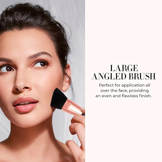 LUMINESS Dual-Sided Angled Buffing Brush - Cruelty-Free Synthetic Bristles Ideal for Foundation & Primer - Soft Fibers Gives Silky Touch on Skin & Creates Flawless Base with Perfect Finish-Velvo Beauty