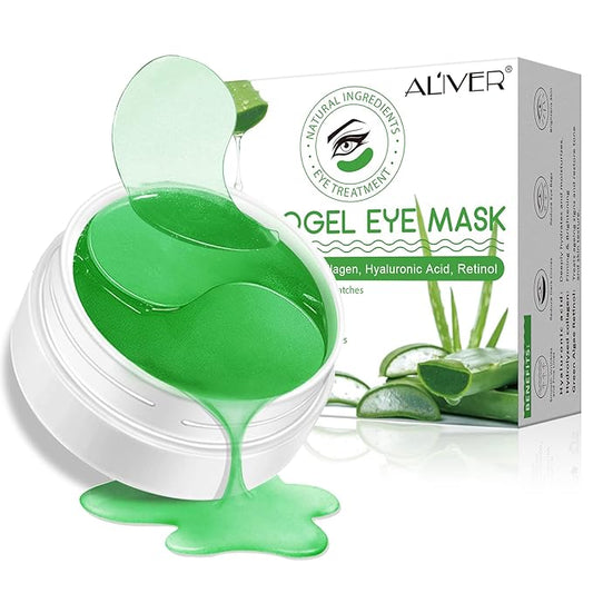 Aloe Veoe Eye Patches,Hydrogel Under Eye Masks for Dark Circles,Anti Wrinkle Treatment,Under Eye Gel Pads,Eye Mask for Puffy Eyes, Skincare,Hydrating | 60 Pieces/30 Pairs-Velvo Beauty