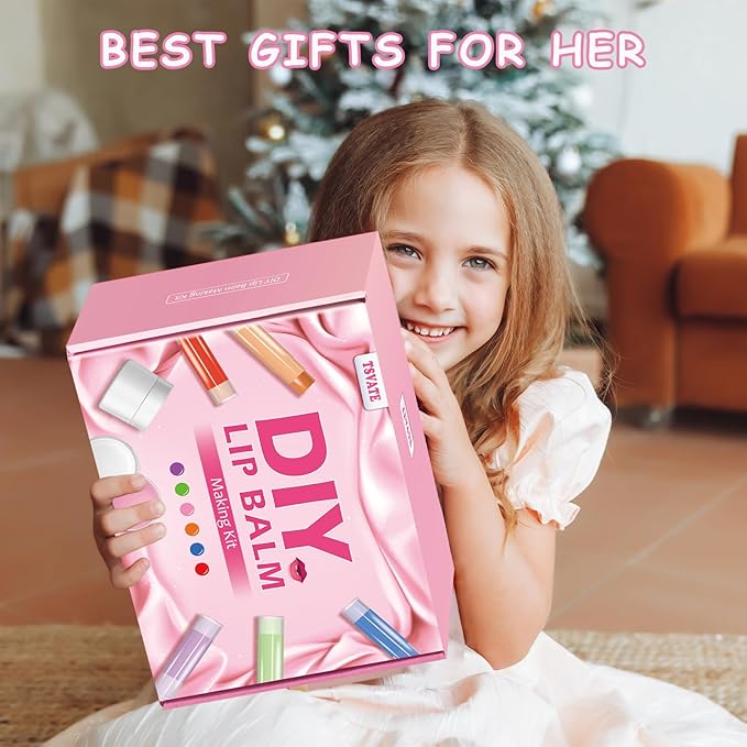 TSVATE DIY Lip Balm Kit, 47Pcs Lip Balm Making Kit for Kids, Make Your Own Lip Balm, DIY Lip Care Kit by Multi-flavor and Multicolored, DIY Makeup Set for Birthday Gift-Velvo Beauty