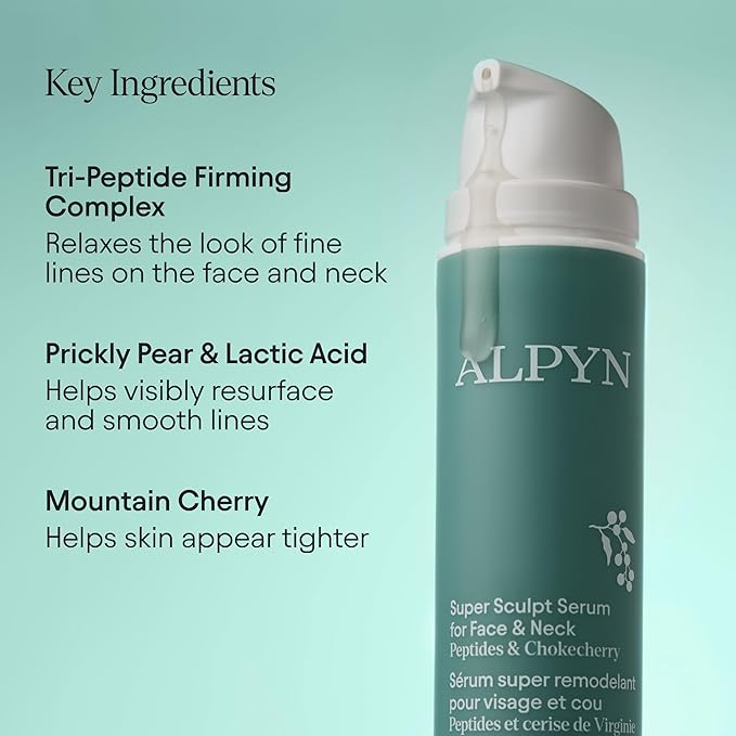 ALPYN Super Sculpt Serum, Face & Neck with Tri-Peptide Firming Complex, 1.7 oz-Velvo Beauty