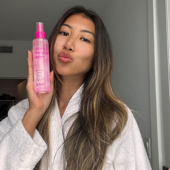 b.tan Clear Face Tan Mist | Gimme The Glow Down - Best Facial Tanner Spray, Gradual Bronzing Sunless Tanning Water, Infused with Rosewater, Vegan, Cruelty Free, 6.7 Fl Oz-Velvo Beauty