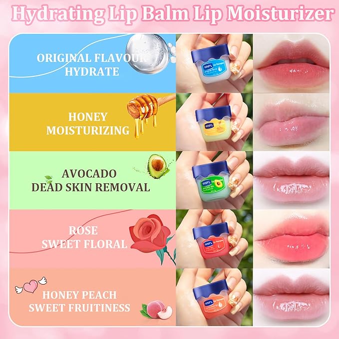 Lip Balm Set, 6Pcs Fruit Moisturizing Lip Balm, Lip Moisturizer Tinted Lip Balm, Hydrating Lip Balm For Reduce Lip Wrinkles, Dead Skin, Dry & Chapped, Cute Lip Balm Set For Women-Velvo Beauty