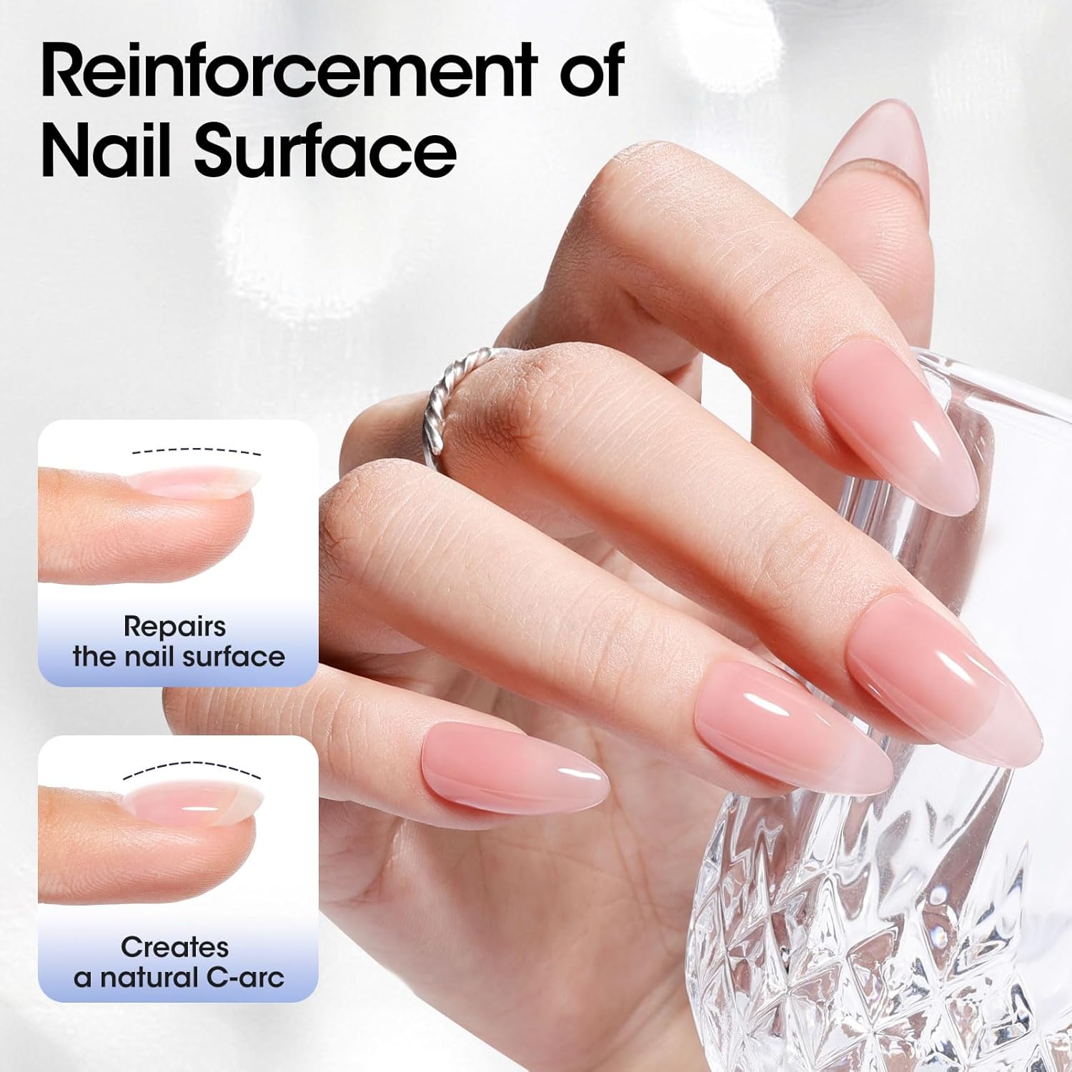 GELLEN 4 in 1 Builder Gel & Top Coat in a Bottle, 20ml Upgraded Formula Nail Gel for Nail Apex, Glossy Top Coat, 3D Nail Arts & Chrome Nails, Home Salon Manicure Gift for Women Girls-Velvo Beauty