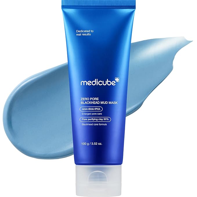 Medicube Zero Pore Blackhead Mud Facial Mask - Skin Cooling & Pore Tightening - 3 Minute Quick Dry Formula with AHA, BHA, PHA, and Pore-Purifying Clay - Korean Mud Mask 3.52 oz-Velvo Beauty