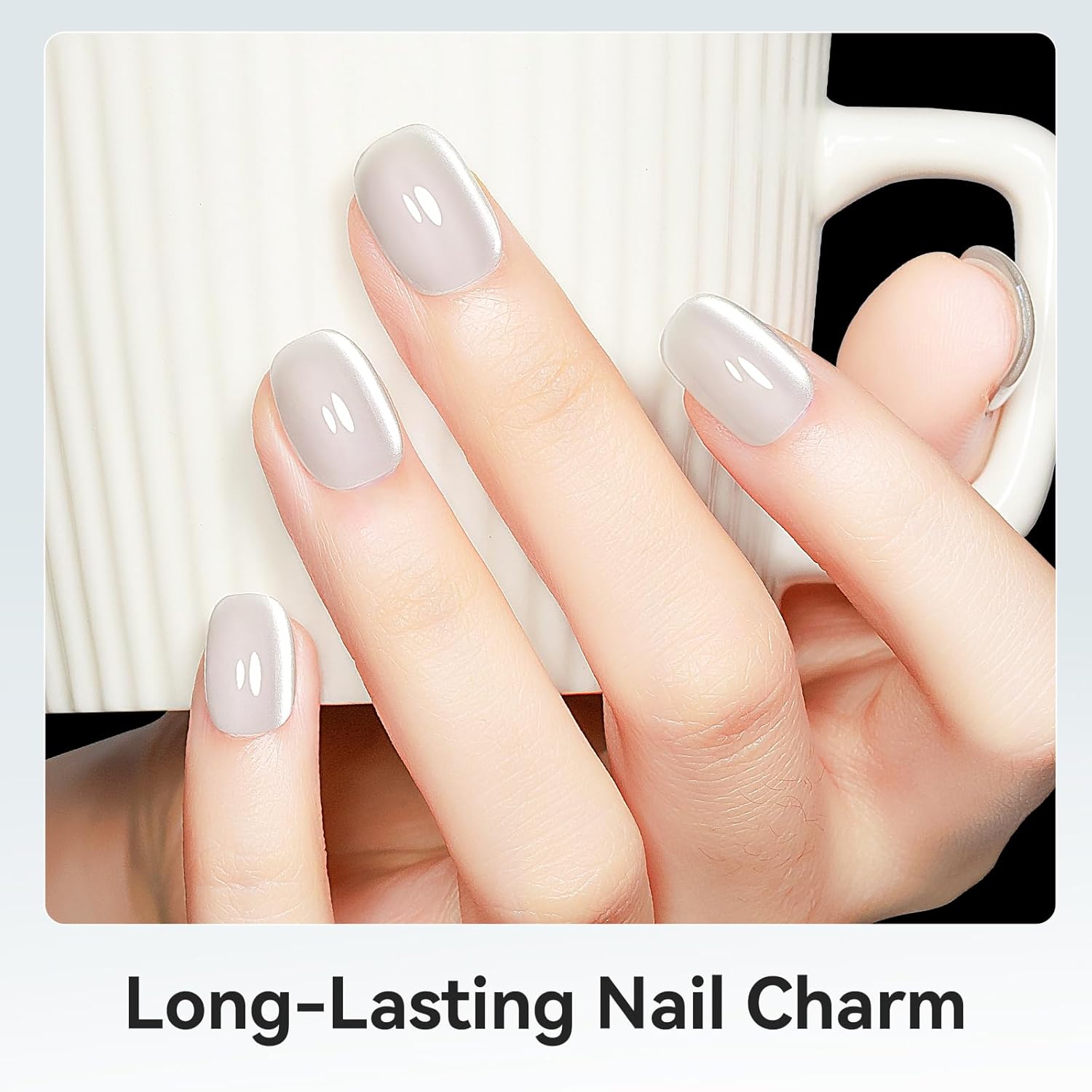 Cat Eye Gel Polish, Magentic Nail Polish Silver Translucent Jelly Color Clear Moonlight UV Gel Glitter Holographic With Magnet For Nail Salon DIY At Home-Velvo Beauty