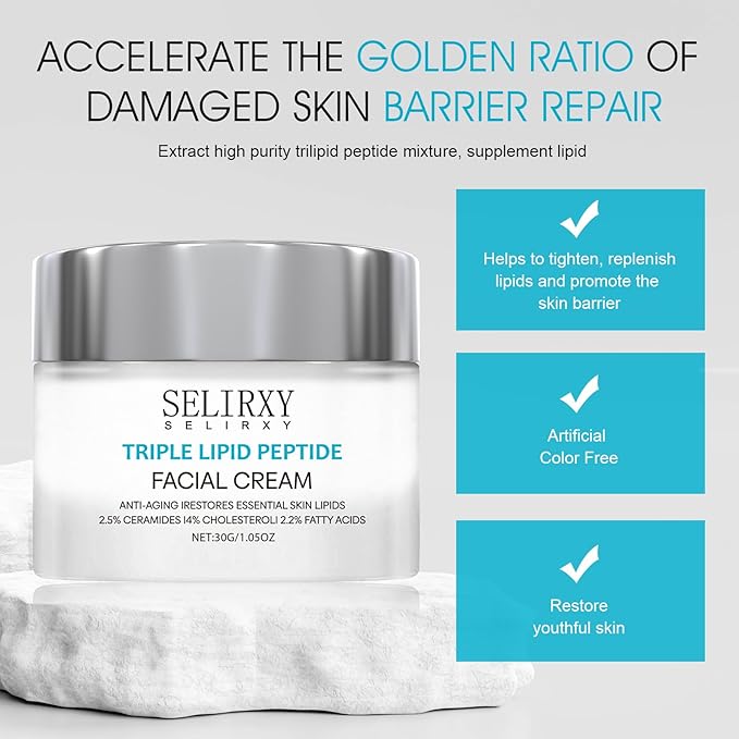 Nodfens Triple Lipid Peptide Cream for Anti-Aging - Restores & Repairs Mature Skin for Radiant, Smooth Complexion - Advanced Strength Recovery Face Moisturizer Cream-Velvo Beauty