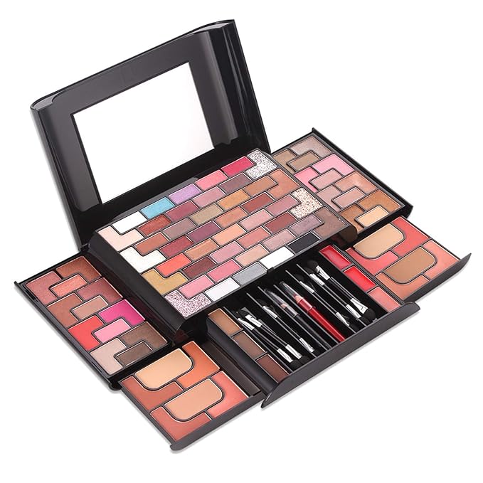 98 Colors All in one Makeup Gift Set Holiday Birthday Beauty Cosmetic Essential Starter Bundle Include 68 Eyeshadow Palette, 8 Blush, 4 Compact Powder, 3 Lipstick, Eyebrow Pencil, Lip Liner-Velvo Beauty