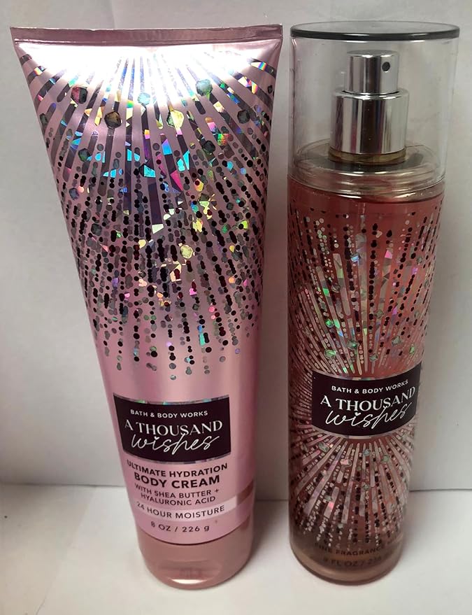 Bath and Body Works - A Thousand Wishes - Gift Set - Fine Fragrance Mist & Body Cream-Velvo Beauty