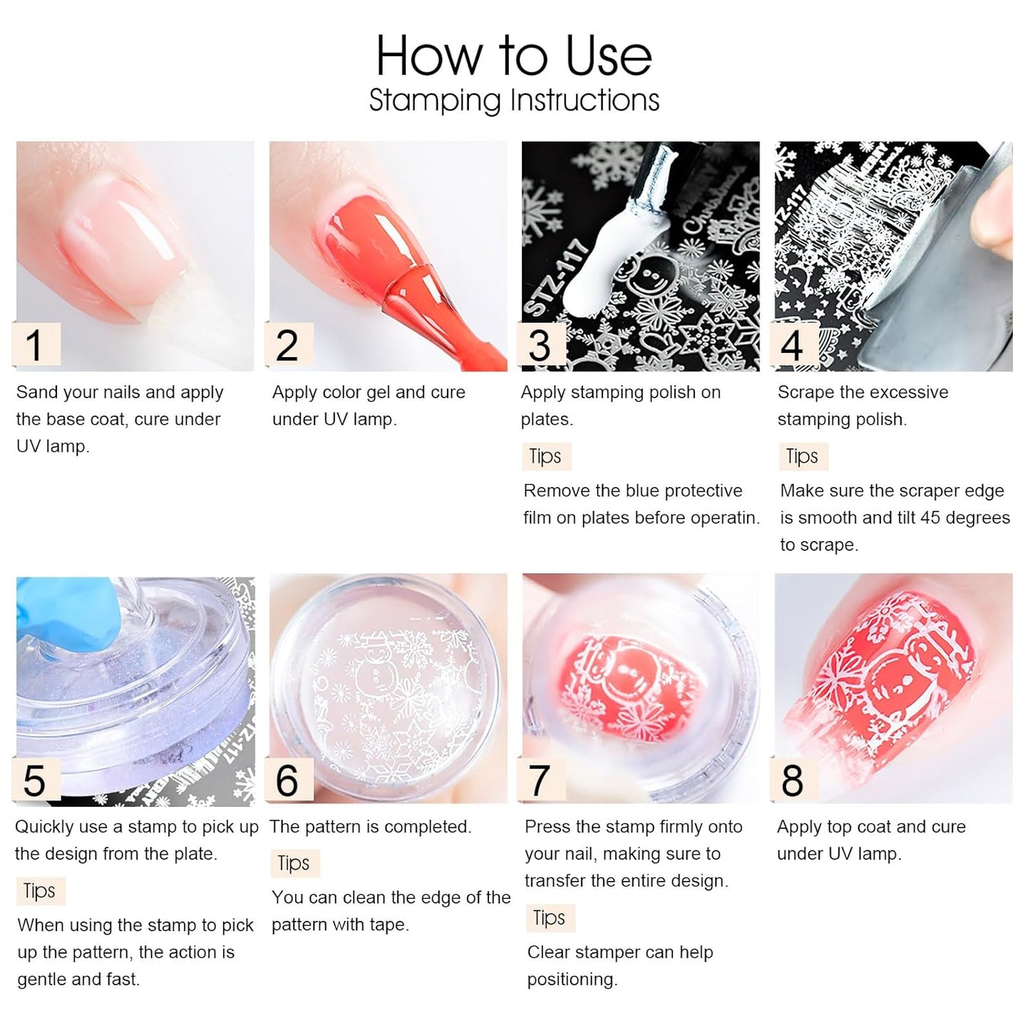 8 Colors Nail Stamping Polish Gels for Nail Stamp Print Polish Stamper DIY Nail Art Stamping Manicure-Velvo Beauty