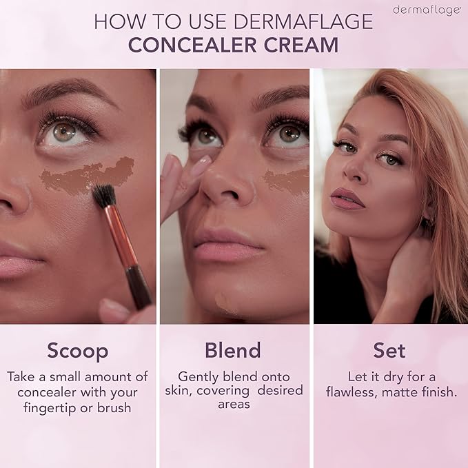 Waterproof Concealer Cream, Full Coverage Waterproof Makeup, Color Match Promise by Dermaflage, 6g/.2oz-Velvo Beauty