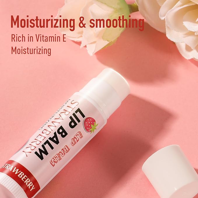 AZEN 24 Pack Lip Balm Stocking, Natural Lip Balm Bulk, Moisturizing Lip Balm for Dry Lips-Velvo Beauty