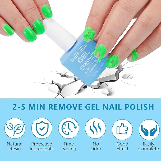 Gel Nail Polish Remover, 2Pack Nail Polish Remover Tool, Professional Remover Gels at Home, No Need Soaking or Wrapping-Velvo Beauty
