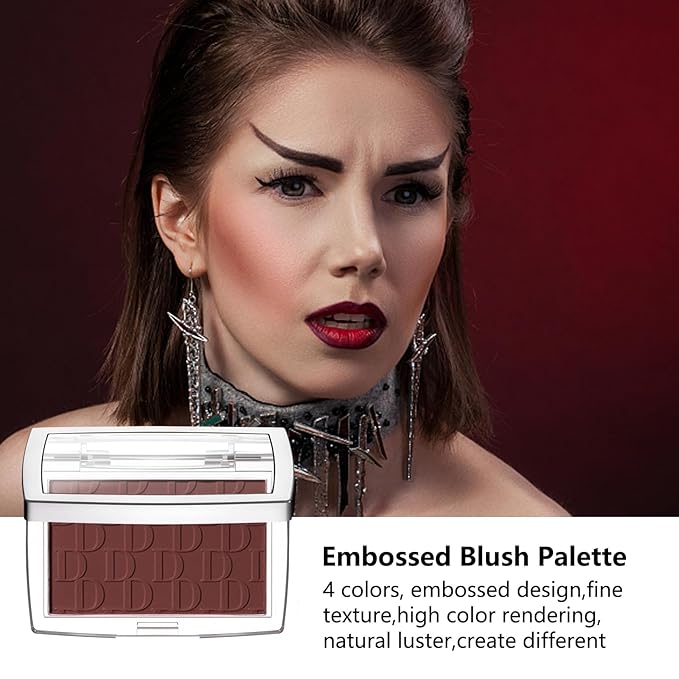 Embossed Blush, Palette Pink Dark Powder Blush Palette-Velvo Beauty