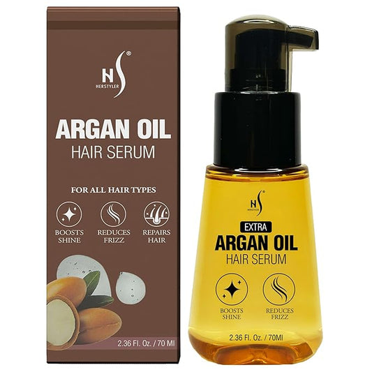 HerStyler Advanced Argan Oil Hair Serum for Women - Anti Frizz Serum for Hair - for Frizzy, Dry and Damaged Hair - Nourishing - 2.36 Fl Oz / 70 Ml (1 Pack)-Velvo Beauty