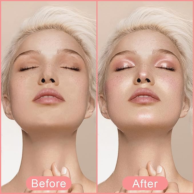 Ponhey Highlighter Makeup Stick for Face and Body, Non-greasy Finish,Delivers a Natural Glow, Long Lasting Waterproof Pearl White Glimmer Glow Sparkly Glitter Body Shimmer-Velvo Beauty