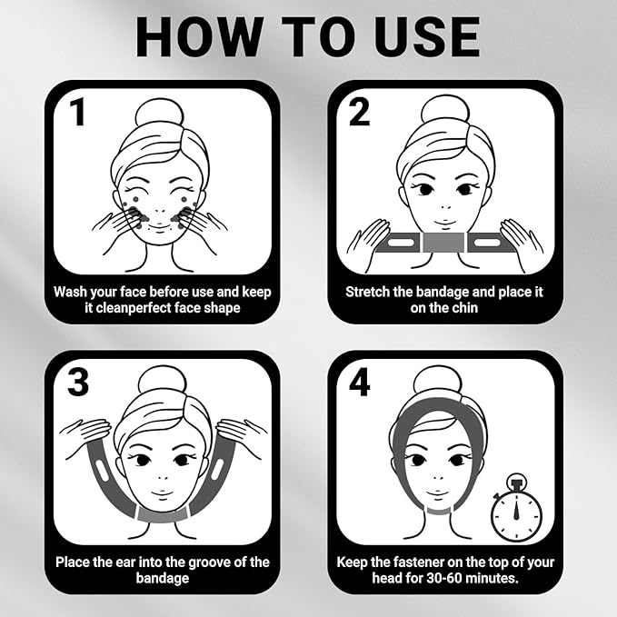 Reusable V Line Lifting Mask with Chin Strap for Sleeping,Face Lift Prevent Sagging, Jaw Exerciser,Black,M-Velvo Beauty