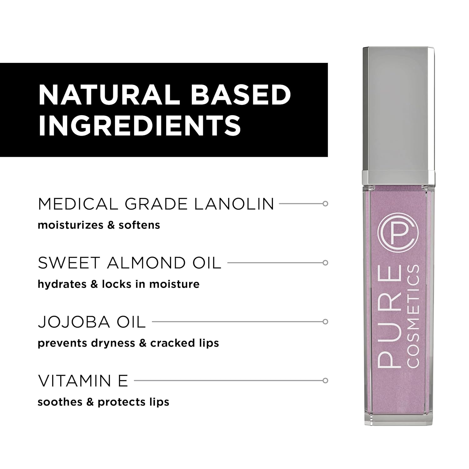 Pure Cosmetics Pure Illumination Lip Gloss - LED-lit Applicator w/Side Mirror - Non-Sticky, Moisturizing & Hydrating Lip Glosses - Soothes & Heals Dried Chapped Lips (Girl Crush)-Velvo Beauty