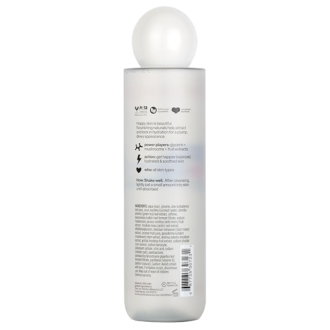 Pacifica Happy Water Hydrating Facial Toner Mist – Vegan Ceramides, Hyaluronic Acid & Electrolytes, Refreshing & Calming for Balanced Skin, Clean Beauty, Vegan, Cruelty-Free, All Skin Types, 4 oz-Velvo Beauty
