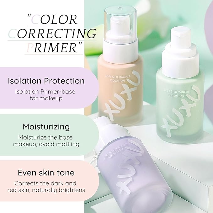 Purple Color Correcting Makeup Primer, Tinted Face Primer Moisturizer Neutralize Skin Tone Brighten Blur Pores Hydrate Makeup Pore Primer Base Tone Correct- Dream Purple 30ML-Velvo Beauty