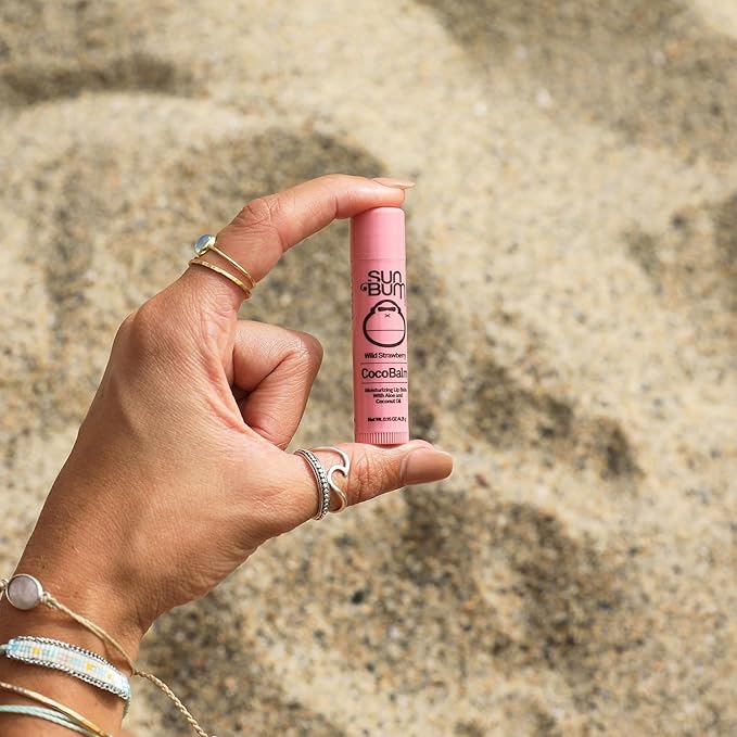 Sun Bum Wild Strawberry Cocobalm | Hydrating Lip Balm with Aloe | Paraben Free, Silicone Free,| 0.15oz Stick-Velvo Beauty