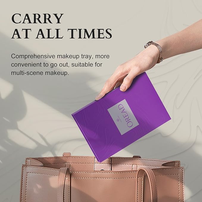 Color Nymph Makeup Kit for Women, All In One Notebook Makeup Palette Set With Mirror for Girls Includes 24 C Eyeshadow Palette,Lipgloss,Face Powder,Blushes (Purple)-Velvo Beauty