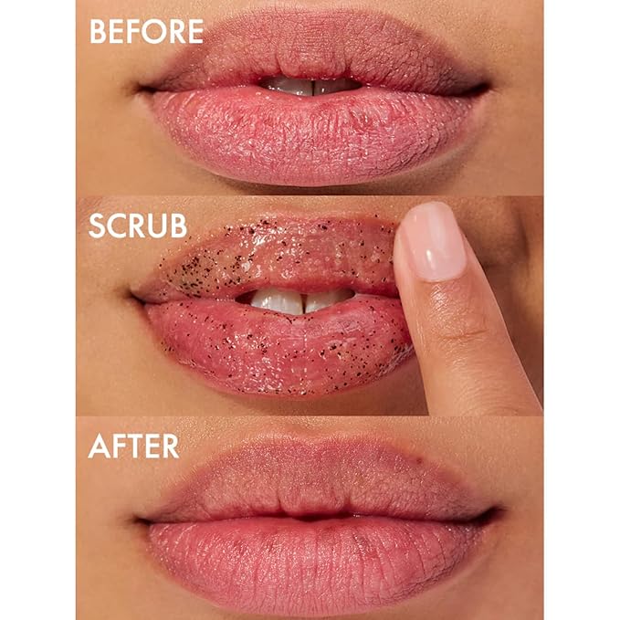 Lanolips Lip Scrub - Natural Lip Exfoliator Made with Lanolin, Vitamin E & Finely Ground Coconut Shells - Gentle Sugar Scrub for Healthy, Soft Lips - Coconutter (.35 oz)-Velvo Beauty